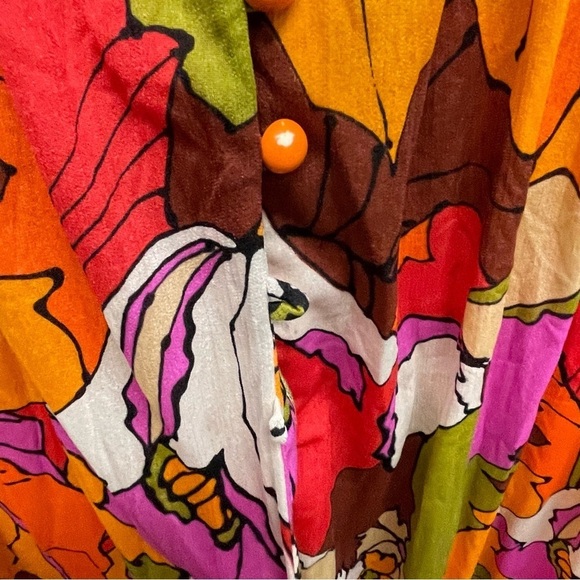 Cole of California vintage 70s beach skirt colorful neon floral women’s small - Picture 8 of 10